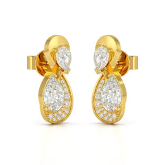 2 CT Pear and Round Cut Diamond Swirl Drop Earring Jama Jewels