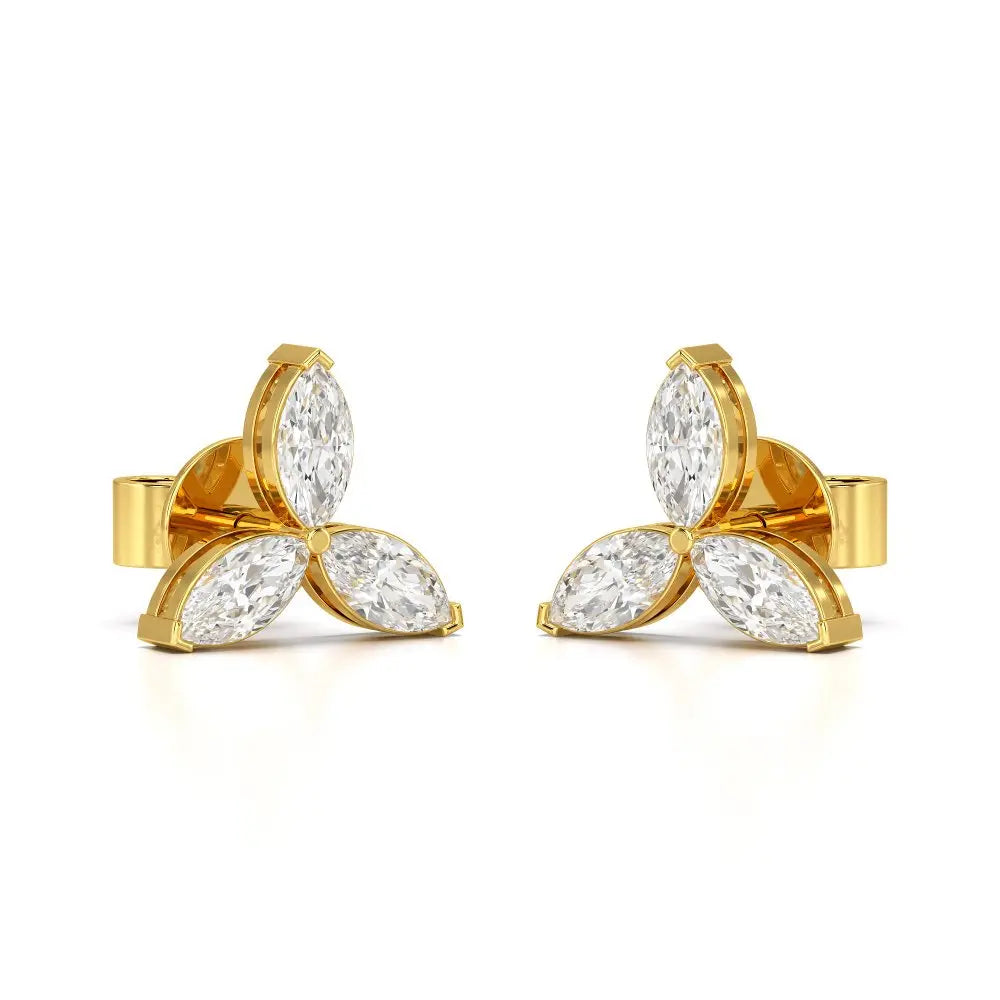 1 CT Trio Marquise Cut Diamond Stud Earrings Jama Jewels