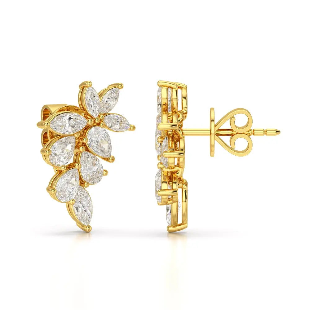 2.05 CT Pear and Marquise Cut Diamond Drop Earring Jama Jewels