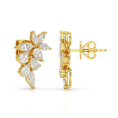 2.05 CT Pear and Marquise Cut Diamond Drop Earring Jama Jewels