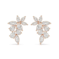 2.05 CT Pear and Marquise Cut Diamond Drop Earring Jama Jewels