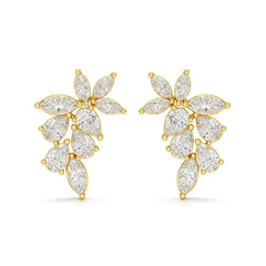2.05 CT Pear and Marquise Cut Diamond Drop Earring Jama Jewels