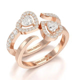 0.83 CT Heart Shaped Lab Diamond Ring