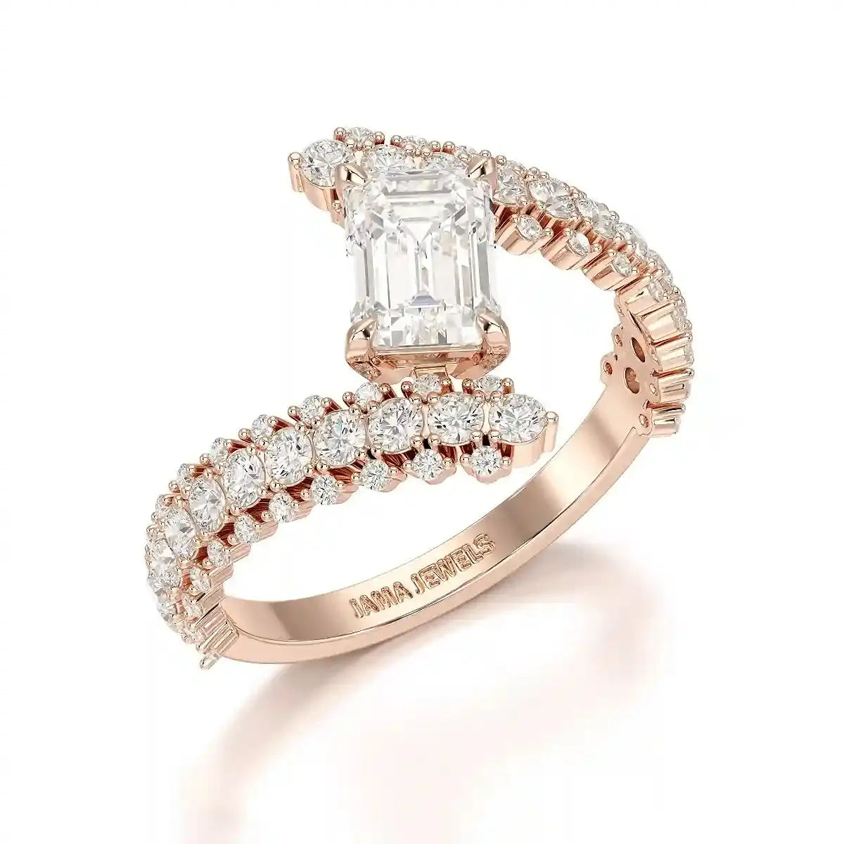 1.77 CT Emerald Cut Lab Diamond Ring Jama Jewels