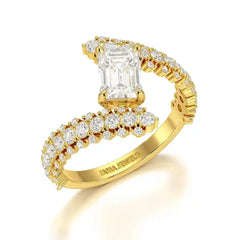 1.77 CT Emerald Cut Lab Diamond Ring Jama Jewels