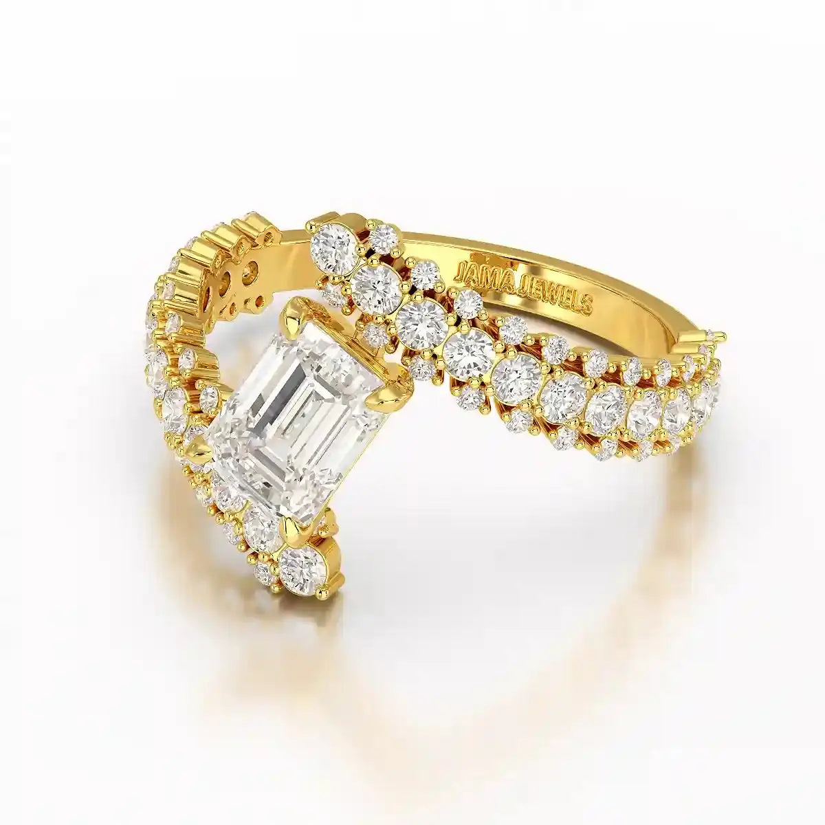 1.77 CT Emerald Cut Lab Diamond Ring Jama Jewels