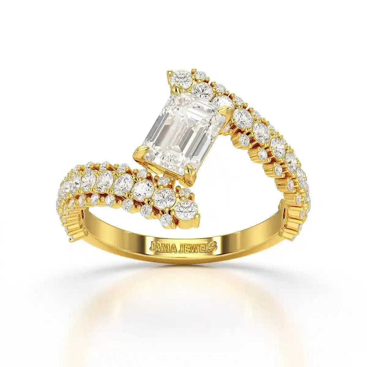1.77 CT Emerald Cut Lab Diamond Ring Jama Jewels
