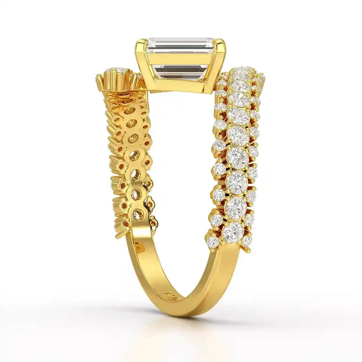 1.77 CT Emerald Cut Lab Diamond Ring Jama Jewels