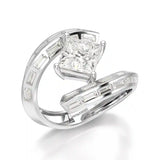 3.2 CT Baguette Cut Lab Diamond Ring
