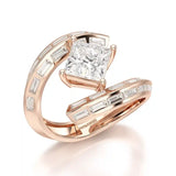 3.2 CT Baguette Cut Lab Diamond Ring