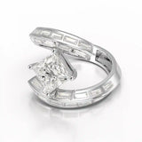 3.2 CT Baguette Cut Lab Diamond Ring