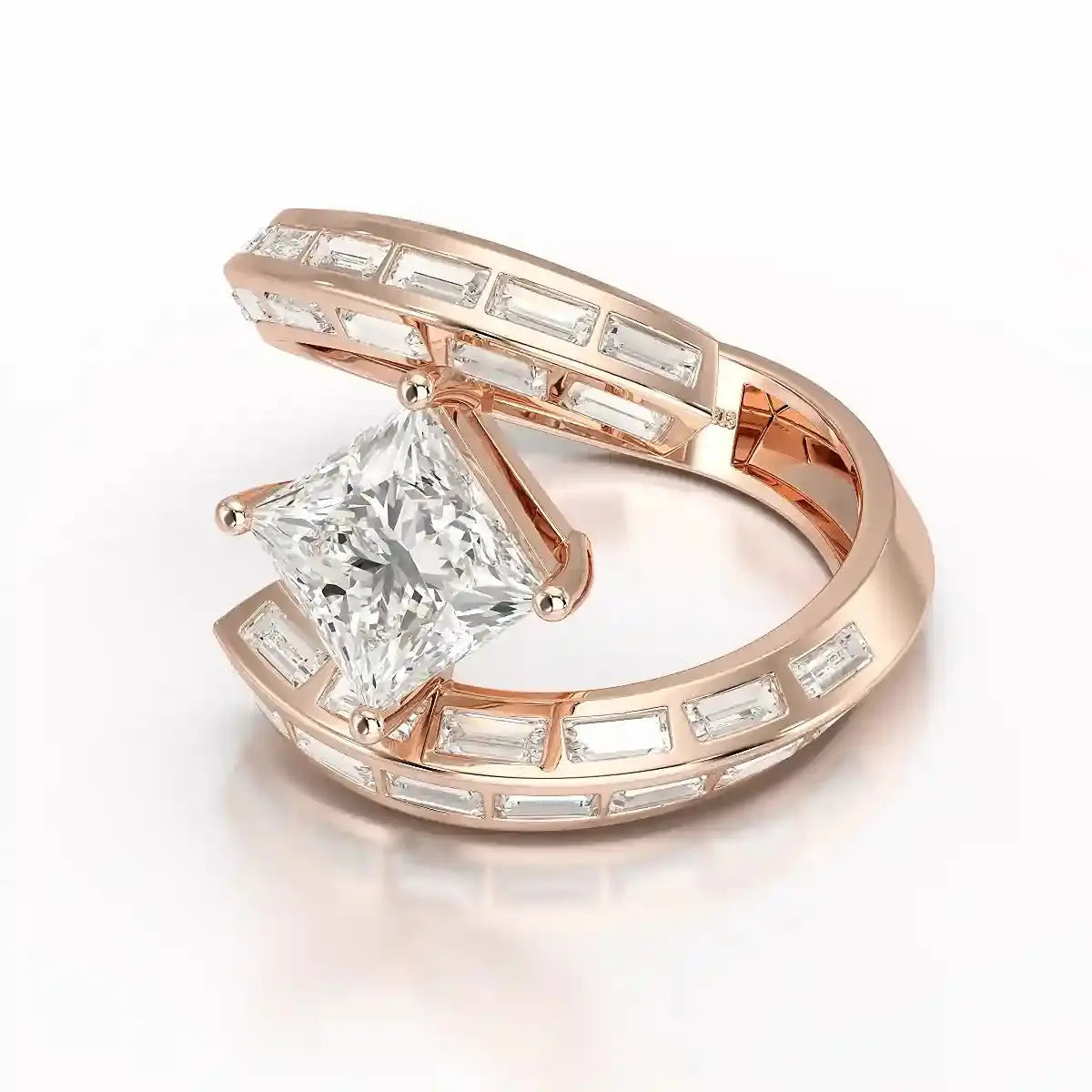 3.08 CT Princess Cut Lab Diamond Ring Jama Jewels