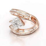 3.2 CT Baguette Cut Lab Diamond Ring