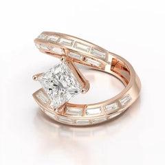 3.08 CT Princess Cut Lab Diamond Ring Jama Jewels