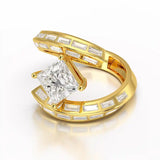 3.2 CT Baguette Cut Lab Diamond Ring