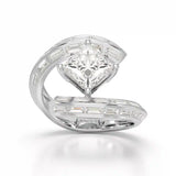 3.2 CT Baguette Cut Lab Diamond Ring