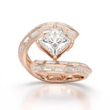 3.2 CT Baguette Cut Lab Diamond Ring