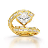 3.2 CT Baguette Cut Lab Diamond Ring