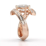 3.2 CT Baguette Cut Lab Diamond Ring