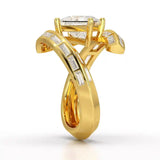 3.2 CT Baguette Cut Lab Diamond Ring