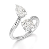 2 CT Pear Cut Lab Diamond Ring