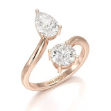 2 CT Pear Cut Lab Diamond Ring