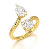 2 CT Pear Cut Lab Diamond Ring
