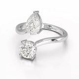 2 CT Pear Cut Lab Diamond Ring