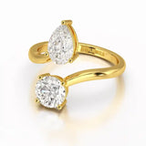2 CT Pear Cut Lab Diamond Ring