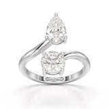 2 CT Pear Cut Lab Diamond Ring