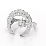 5.63 CT Crescent Moon and Star Shape Lab Diamond Ring