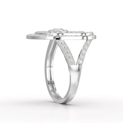 5.63 CT Crescent Moon and Star Shape Lab Diamond Ring Jama Jewels