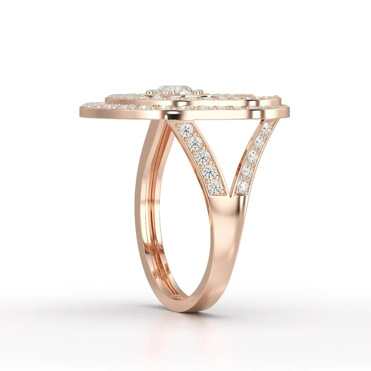 5.63 CT Crescent Moon and Star Shape Lab Diamond Ring Jama Jewels