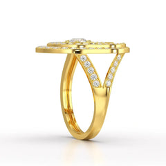 5.63 CT Crescent Moon and Star Shape Lab Diamond Ring Jama Jewels