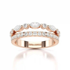 1 CT Marquise and Round Shaped Lab Diamond Ring Jama Jewels
