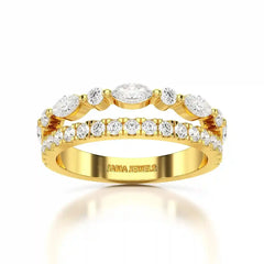 1 CT Marquise and Round Shaped Lab Diamond Ring Jama Jewels