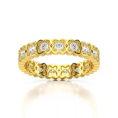 0.65 CT Flower Shape Eternity Ring with Round Cut Lab Diamonds Jama Jewels