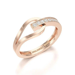 0.15 CT Loop Ring with Round Cut Lab Diamonds Jama Jewels