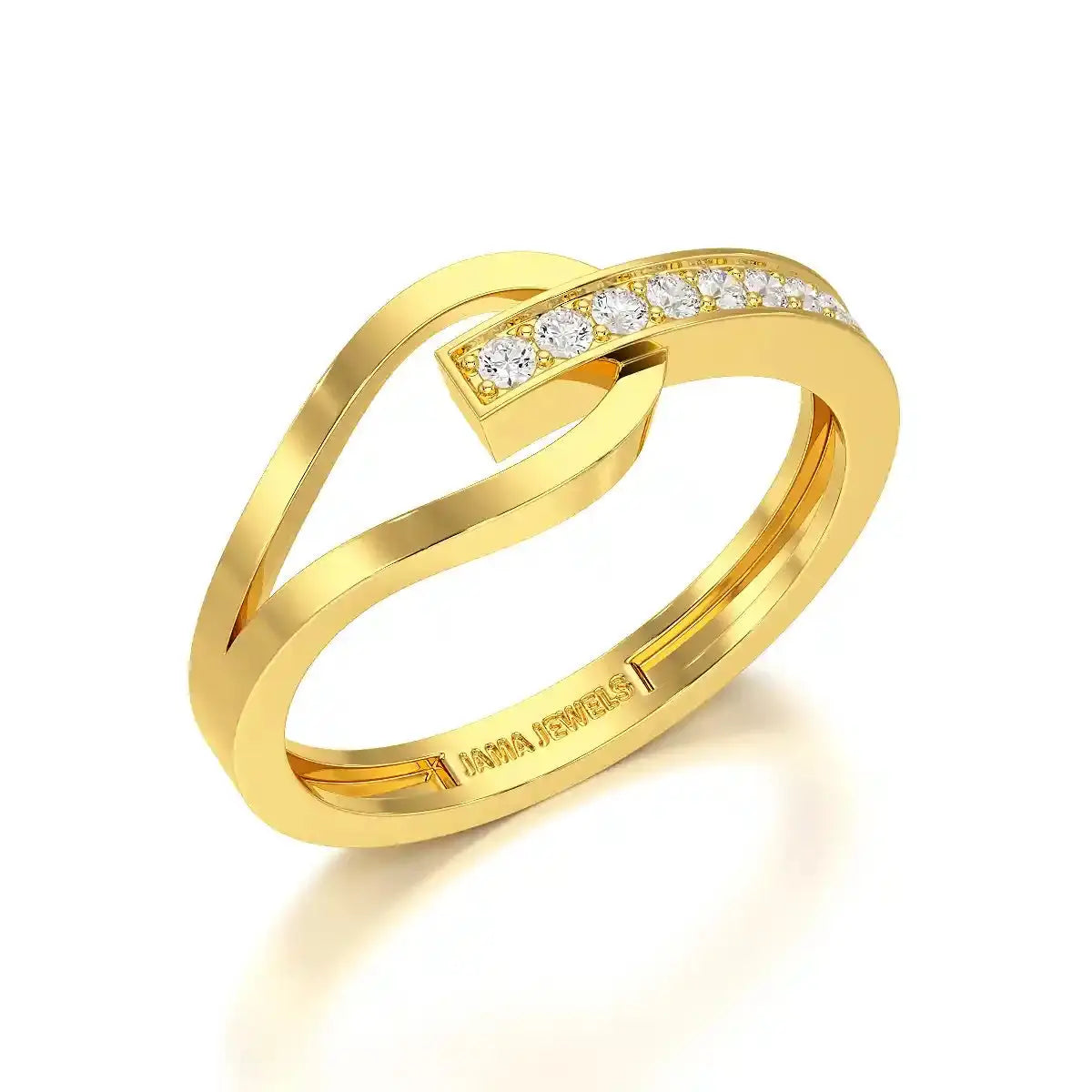 0.15 CT Loop Ring with Round Cut Lab Diamonds Jama Jewels