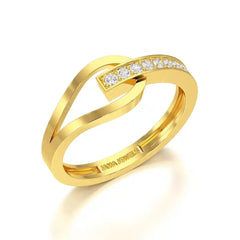 0.15 CT Loop Ring with Round Cut Lab Diamonds Jama Jewels