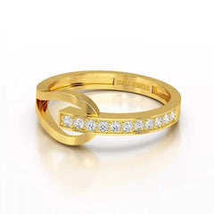 0.15 CT Loop Ring with Round Cut Lab Diamonds Jama Jewels