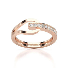 0.15 CT Loop Ring with Round Cut Lab Diamonds Jama Jewels