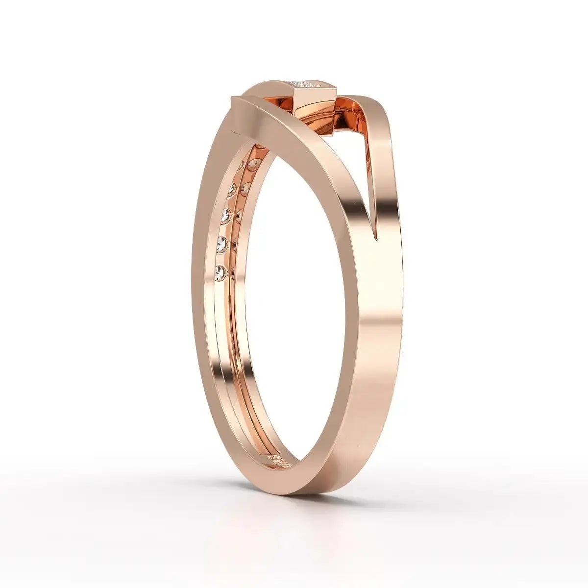 0.15 CT Loop Ring with Round Cut Lab Diamonds Jama Jewels