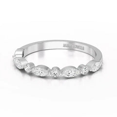0.45 CT Half Eternity Ring with Marquise & Round Cut Lab Diamonds Jama Jewels