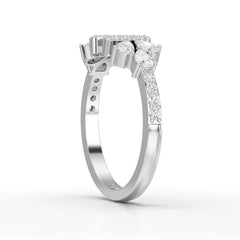 0.5 CT Lab Diamond Open Ring with Pear and Round Cut Diamonds Jama Jewels