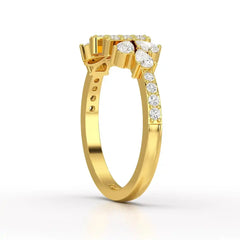 0.5 CT Lab Diamond Open Ring with Pear and Round Cut Diamonds Jama Jewels
