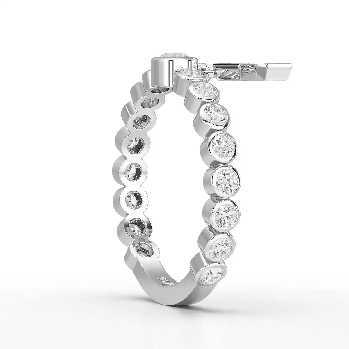 0.70 CT Round Cut Lab Diamond Ring with a Dangling Star Jama Jewels