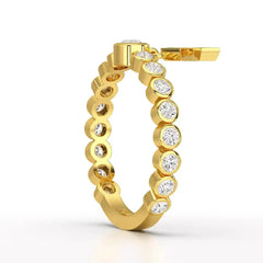 0.70 CT Round Cut Lab Diamond Ring with a Dangling Star Jama Jewels