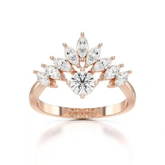 0.95 CT Cluster Ring with Marquise & Round Cut Lab Diamonds Jama Jewels
