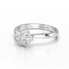 0.65 CT Marquise & Round Cut Lab Diamond Cluster Ring Jama Jewels